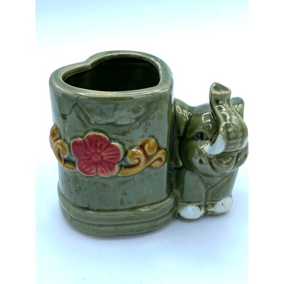 Vintage Good Luck Elephant Art Pottery Planter Ceramic Succulent Plant Holder/Ra - Picture 6 of 6